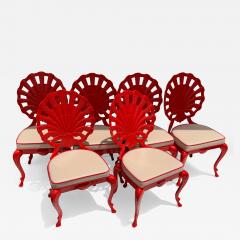  Brown Jordan Furniture Set of Eight Aluminum Venitian Grotto Style Shell Back Chairs - 4700025