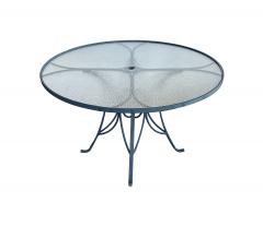  Brown Jordan Furniture Vintage Brown Jordan Aluminum Round Table with Four Arm Chairs - 4543825