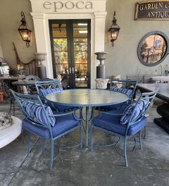  Brown Jordan Furniture Vintage Brown Jordan Aluminum Round Table with Four Arm Chairs - 4543829