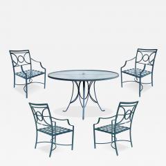  Brown Jordan Furniture Vintage Brown Jordan Aluminum Round Table with Four Arm Chairs - 4544078