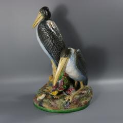  Brown Westhead Moore Co Brown Westhead Moore Co Majolica Storks Vase - 4112915
