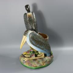  Brown Westhead Moore Co Brown Westhead Moore Co Majolica Storks Vase - 4112916