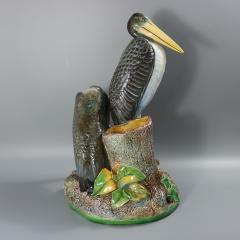  Brown Westhead Moore Co Brown Westhead Moore Co Majolica Storks Vase - 4112918