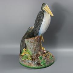  Brown Westhead Moore Co Brown Westhead Moore Co Majolica Storks Vase - 4112919