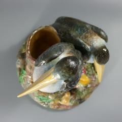  Brown Westhead Moore Co Brown Westhead Moore Co Majolica Storks Vase - 4112925