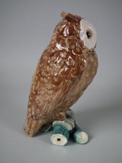  Brown Westhead Moore Co Brown Westhead Moore Majolica Owl Figure - 1763850