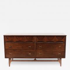  Broyhill Brasilia A mid century modern Broyhill Brasilia six drawer walnut dresser circa 1970  - 3074169