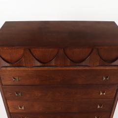  Broyhill Brasilia A mid century modern Broyhill Brasilia walnut five drawer dresser circa 1970  - 3068601