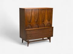  Broyhill Brasilia Broyhill Brasilia Mid Century Modern Walnut Brass Highboy USA 1960s - 4124523