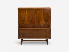  Broyhill Brasilia Broyhill Brasilia Mid Century Modern Walnut Brass Highboy USA 1960s - 4124524