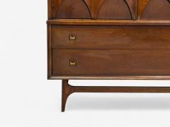  Broyhill Brasilia Broyhill Brasilia Mid Century Modern Walnut Brass Highboy USA 1960s - 4124529