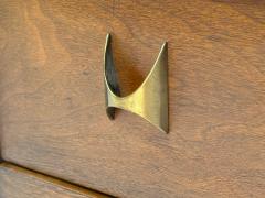  Broyhill Brasilia Broyhill Brasilia Mid Century Modern Walnut Brass Highboy USA 1960s - 4124531
