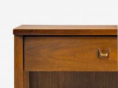  Broyhill Brasilia Broyhill Brasilia Mid Century Modern Walnut Brass Nightstands USA 1960s - 4124638