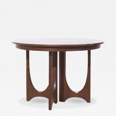  Broyhill Brasilia Broyhill Brasilia Mid Century Round Walnut Expanding Dining Table with 3 Leaves - 3955720