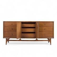  Broyhill Brasilia Broyhill Brasilia Mid Century Walnut 9 Drawer Lowboy Dresser - 4312604
