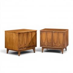  Broyhill Brasilia Broyhill Brasilia Mid Century Walnut Commode Nightstands Pair - 4684701
