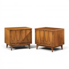  Broyhill Brasilia Broyhill Brasilia Mid Century Walnut Commode Nightstands Pair - 4684703