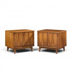  Broyhill Brasilia Broyhill Brasilia Mid Century Walnut Commode Nightstands Pair - 4689010