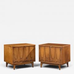  Broyhill Brasilia Broyhill Brasilia Mid Century Walnut Commode Nightstands Pair - 4689039