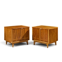  Broyhill Brasilia Broyhill Brasilia Mid Century Walnut Commode Nightstands Pair - 4754332