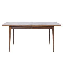  Broyhill Brasilia Broyhill Brasilia Mid Century Walnut Expanding Dining Table with 1 Leaf - 3994508