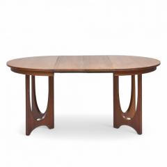  Broyhill Brasilia Broyhill Brasilia Mid Century Walnut Expanding Dining Table with 2 Leaves - 4313832