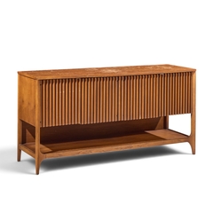  Broyhill Brasilia Broyhill Brasilia Mid Century Walnut Fluted Credenza - 4789382