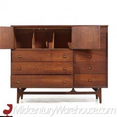  Broyhill Brasilia Broyhill Brasilia Mid Century Walnut Magna Highboy Dresser - 3504151