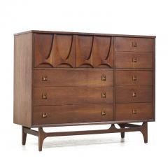  Broyhill Brasilia Broyhill Brasilia Mid Century Walnut Magna Highboy Dresser - 3504221