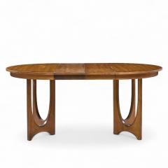  Broyhill Brasilia Broyhill Brasilia Mid Century Walnut Round Expanding Dining Table with 2 Leaves - 4387399