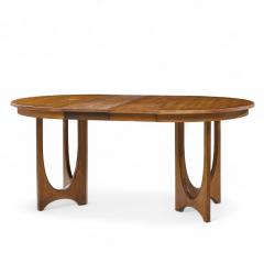  Broyhill Brasilia Broyhill Brasilia Mid Century Walnut Round Expanding Dining Table with 2 Leaves - 4387401