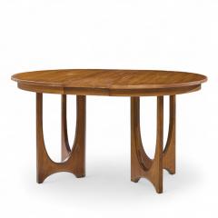 Broyhill Brasilia Broyhill Brasilia Mid Century Walnut Round Expanding Dining Table with 2 Leaves - 4387409