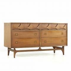  Broyhill Brasilia Broyhill Brasilia Mid Century Walnut and Brass 6 Drawer Dresser - 3688201