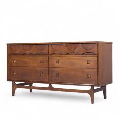  Broyhill Brasilia Broyhill Brasilia Mid Century Walnut and Brass 6 Drawer Dresser - 4265152