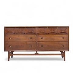  Broyhill Brasilia Broyhill Brasilia Mid Century Walnut and Brass 6 Drawer Dresser - 4265154