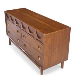  Broyhill Brasilia Broyhill Brasilia Mid Century Walnut and Brass 6 Drawer Dresser - 4265157