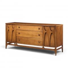  Broyhill Brasilia Broyhill Brasilia Mid Century Walnut and Brass 66 Inch Credenza - 4681122