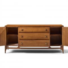  Broyhill Brasilia Broyhill Brasilia Mid Century Walnut and Brass 66 Inch Credenza - 4681127