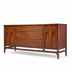  Broyhill Brasilia Broyhill Brasilia Mid Century Walnut and Brass 66 inch Credenza - 4311173