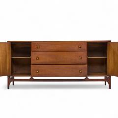  Broyhill Brasilia Broyhill Brasilia Mid Century Walnut and Brass 66 inch Credenza - 4311176