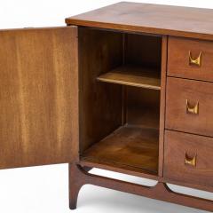  Broyhill Brasilia Broyhill Brasilia Mid Century Walnut and Brass 66 inch Credenza - 4311177