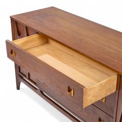  Broyhill Brasilia Broyhill Brasilia Mid Century Walnut and Brass 66 inch Credenza - 4311178