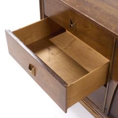  Broyhill Brasilia Broyhill Brasilia Mid Century Walnut and Brass 9 Drawer Lowboy Dresser - 4214659