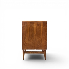  Broyhill Brasilia Broyhill Brasilia Mid Century Walnut and Brass 9 Drawer Lowboy Dresser - 4704481
