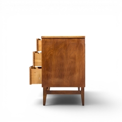 Broyhill Brasilia Broyhill Brasilia Mid Century Walnut and Brass 9 Drawer Lowboy Dresser - 4704482