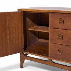  Broyhill Brasilia Broyhill Brasilia Mid Century Walnut and Brass Credenza - 4222976