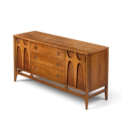  Broyhill Brasilia Broyhill Brasilia Mid Century Walnut and Brass Credenza - 4754452