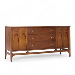  Broyhill Brasilia Broyhill Brasilia Mid Century Walnut and Brass Credenza and Hutch - 4277419