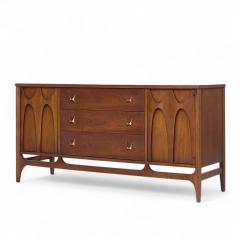  Broyhill Brasilia Broyhill Brasilia Mid Century Walnut and Brass Credenza and Hutch - 4277420