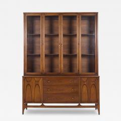  Broyhill Brasilia Broyhill Brasilia Mid Century Walnut and Brass Credenza and Hutch - 4278969